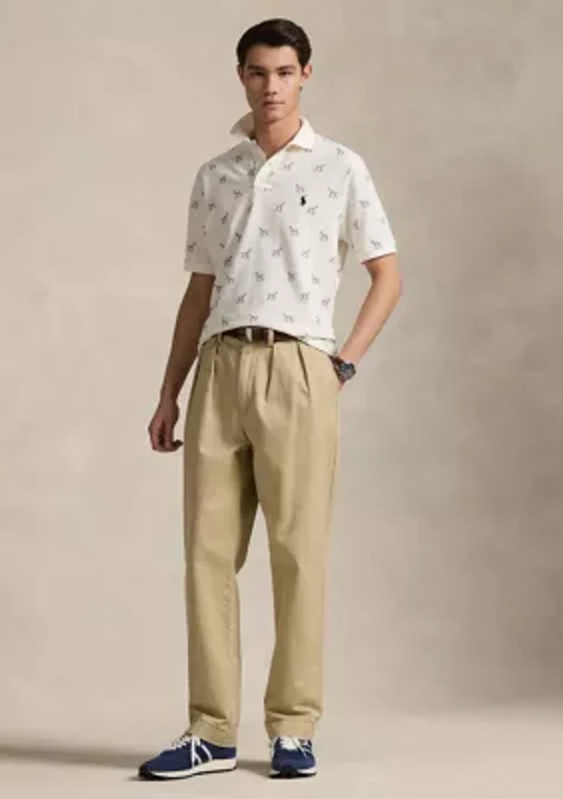 Classic Fit Dog-Print Mesh Polo Shirt