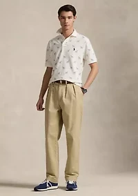 Classic Fit Dog-Print Mesh Polo Shirt