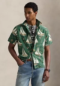 Classic Fit Sailboat Oxford Camp Shirt