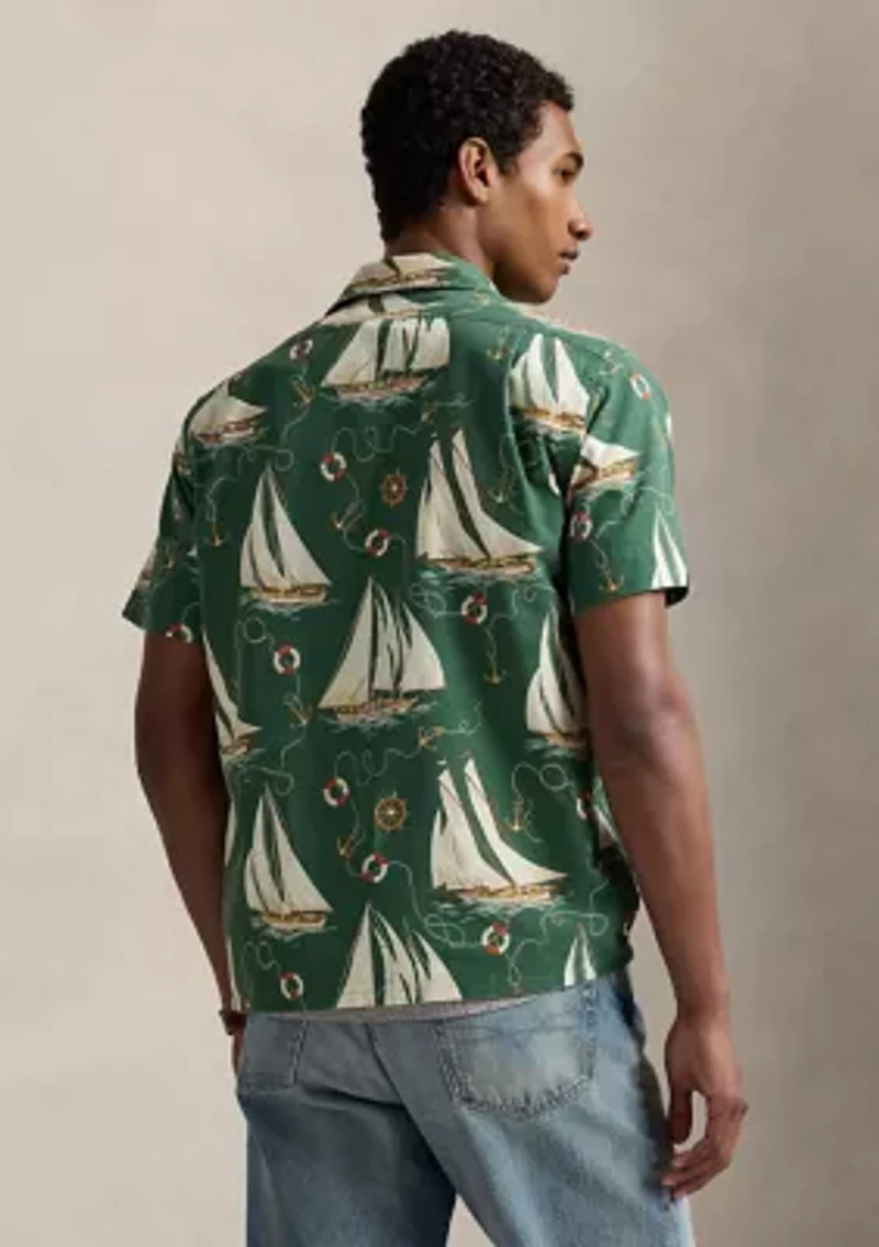Classic Fit Sailboat Oxford Camp Shirt
