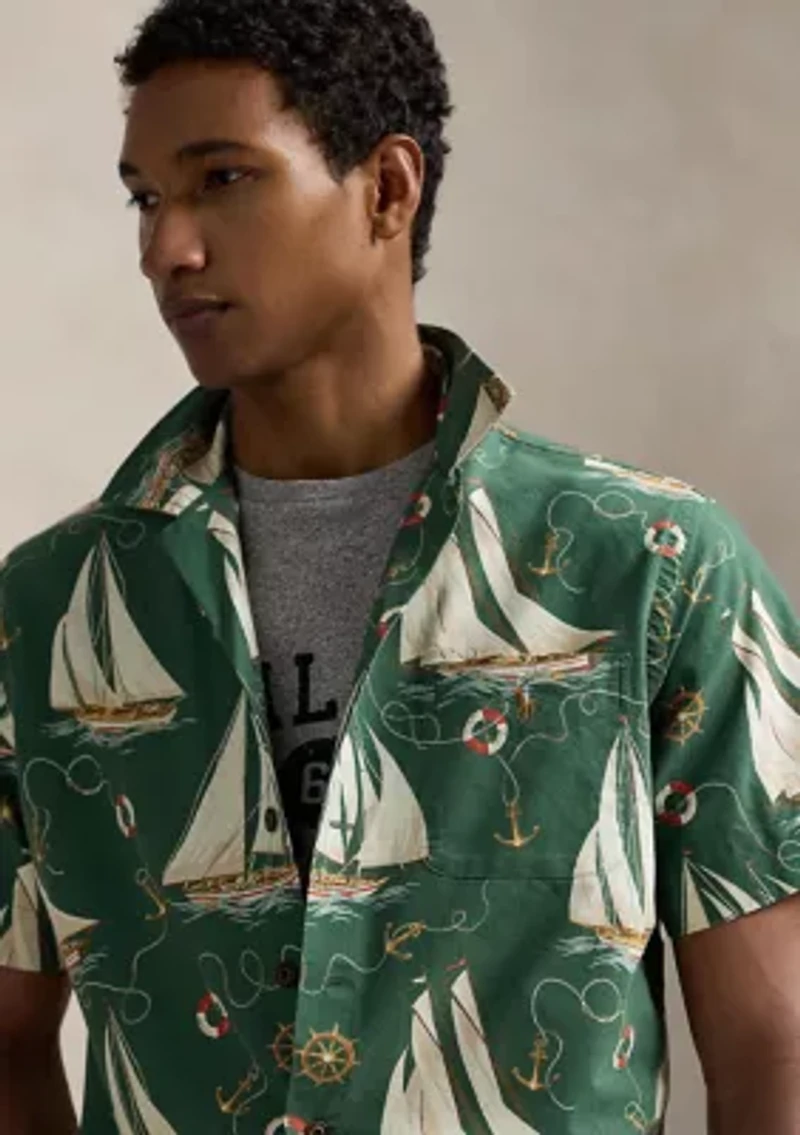 Classic Fit Sailboat Oxford Camp Shirt