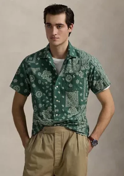 Classic Fit Bandanna-Print Camp Shirt