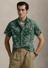Classic Fit Bandanna-Print Camp Shirt