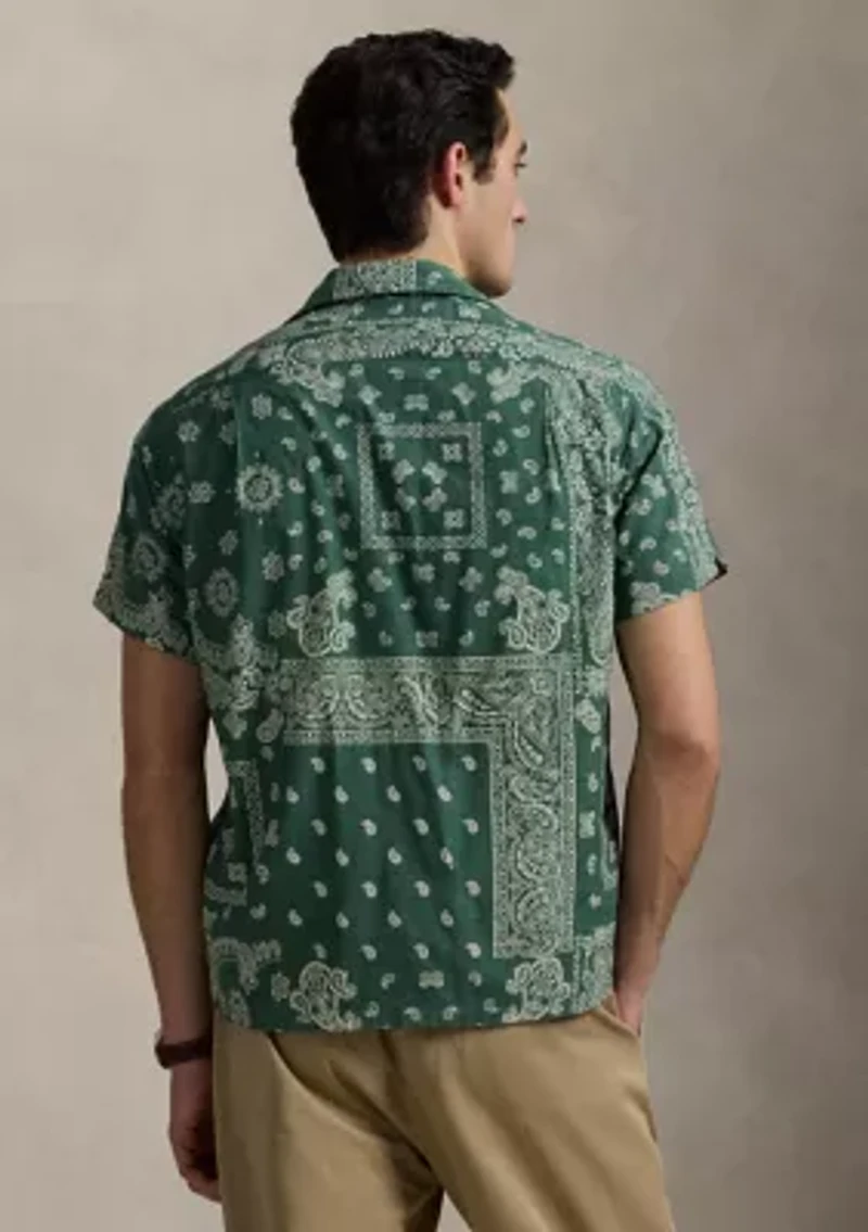 Classic Fit Bandanna-Print Camp Shirt