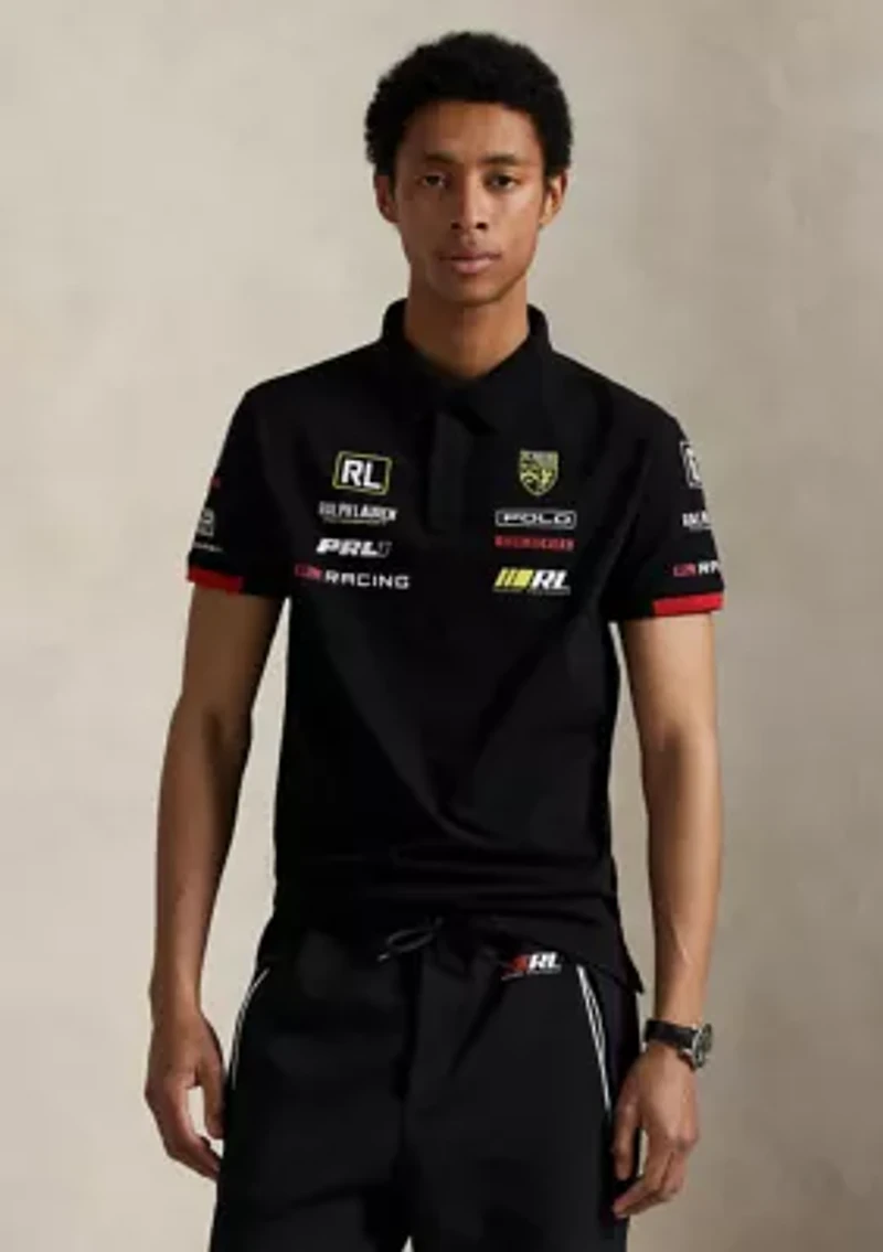 Custom Slim Fit Stretch Mesh Polo Shirt