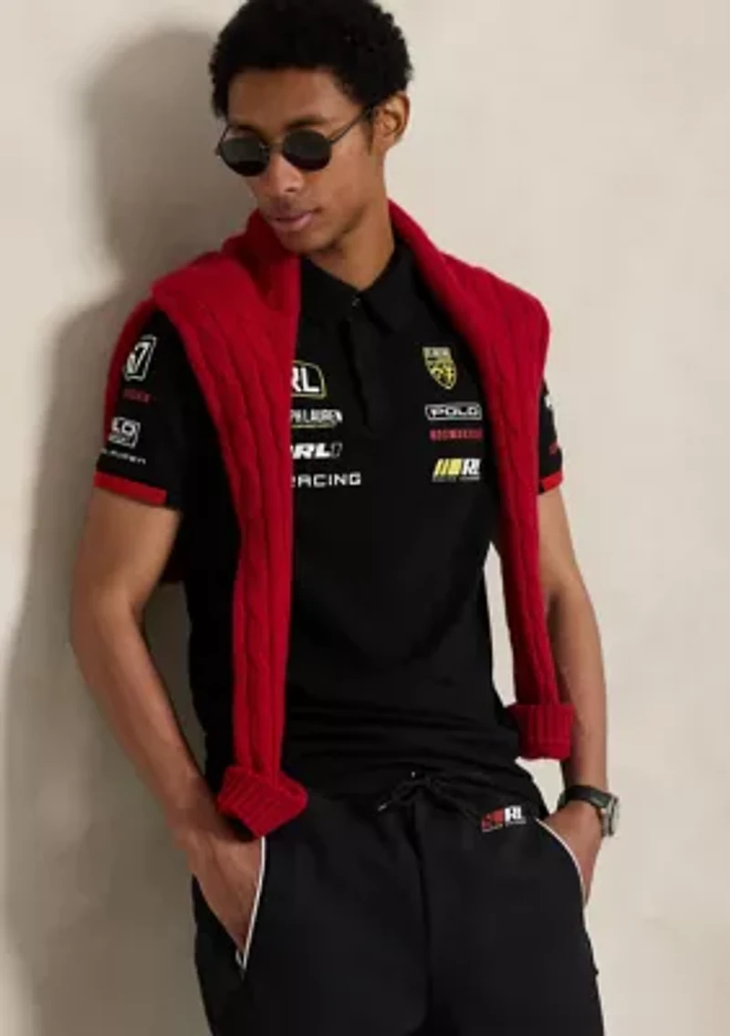 Custom Slim Fit Stretch Mesh Polo Shirt