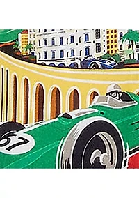 Classic Fit Racing-Print Camp Shirt