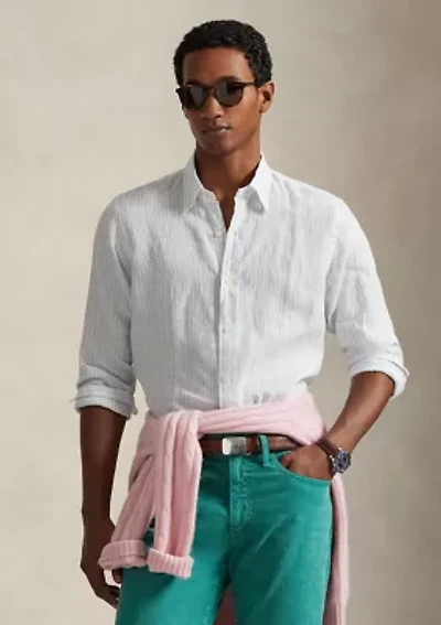 Classic Fit Striped Linen Shirt