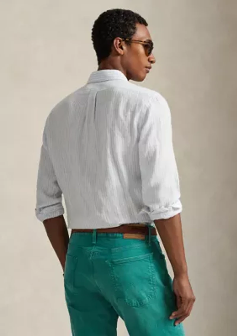 Classic Fit Striped Linen Shirt