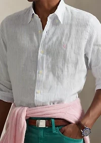 Classic Fit Striped Linen Shirt