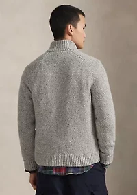 Wool-Blend Mock Neck Cardigan