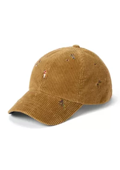 Duck-Embroidered Corduroy Ball Cap