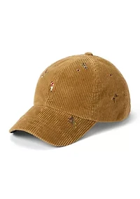 Duck-Embroidered Corduroy Ball Cap