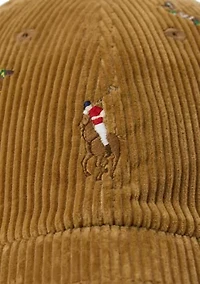 Duck-Embroidered Corduroy Ball Cap