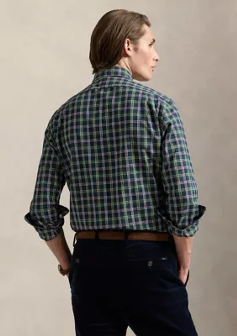 Classic Fit Plaid Poplin Shirt