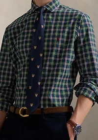 Classic Fit Plaid Poplin Shirt