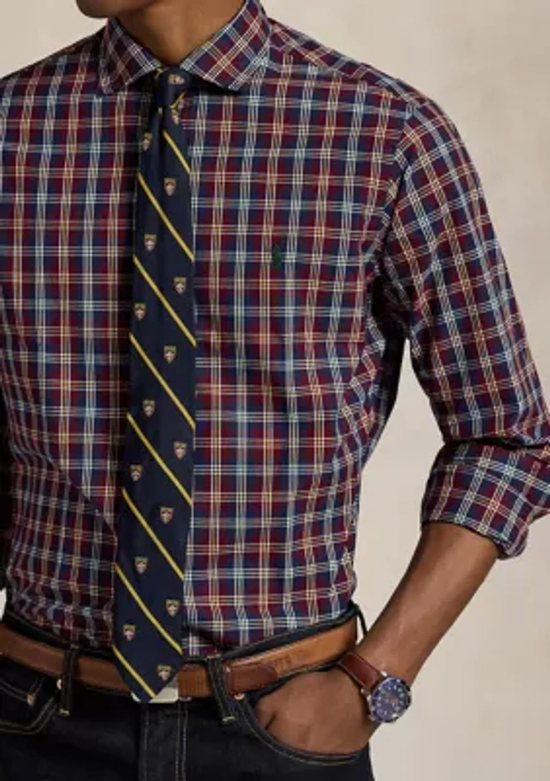 Classic Fit Plaid Poplin Shirt