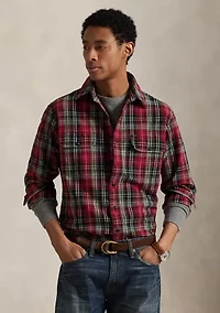 Men's Classic Fit Plaid Oxford Work shirt