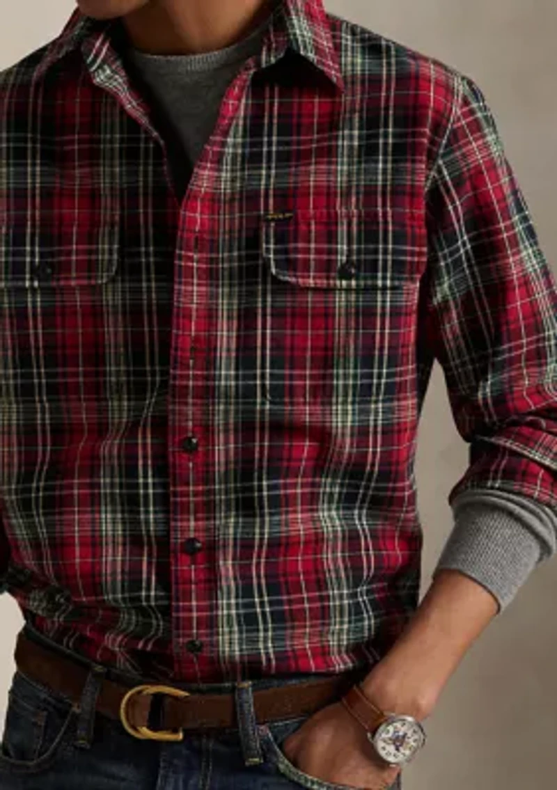 Men's Classic Fit Plaid Oxford Work shirt