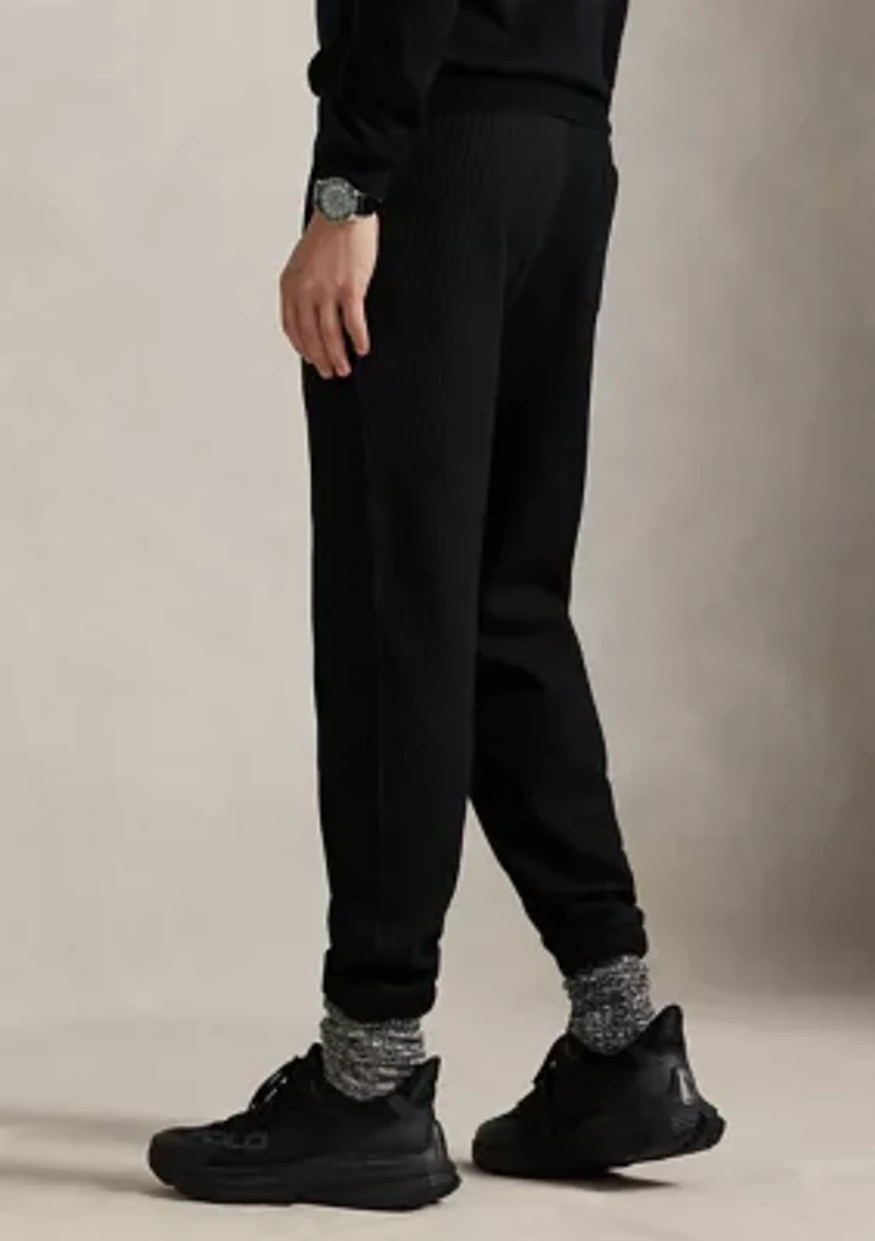Waffle-Knit Fleece Sweatpants