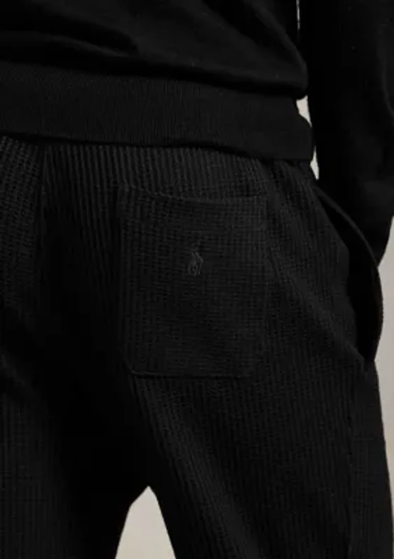 Waffle-Knit Fleece Sweatpants