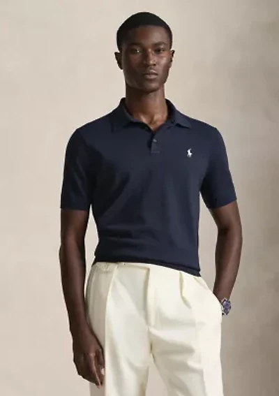 Cotton Polo-Collar Sweater