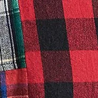 Classic Fit Patchwork Flannel Shirt