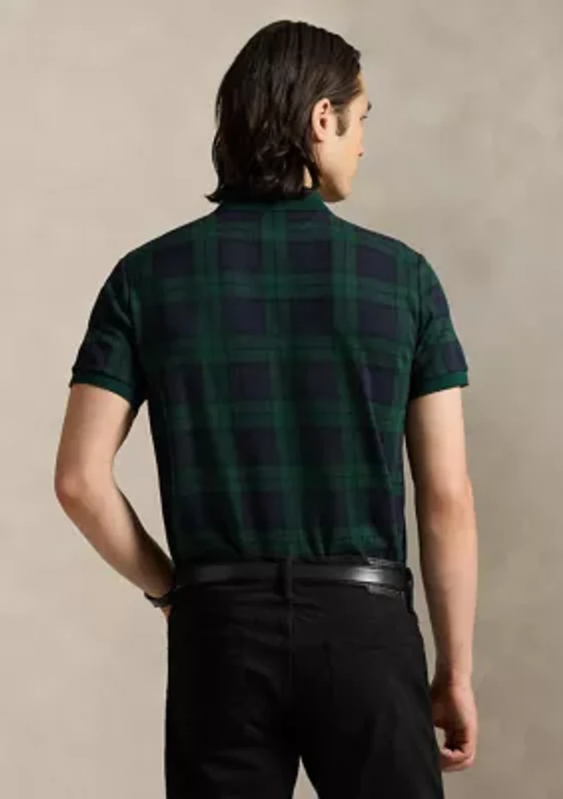 Custom Slim Plaid Jacquard Polo Shirt