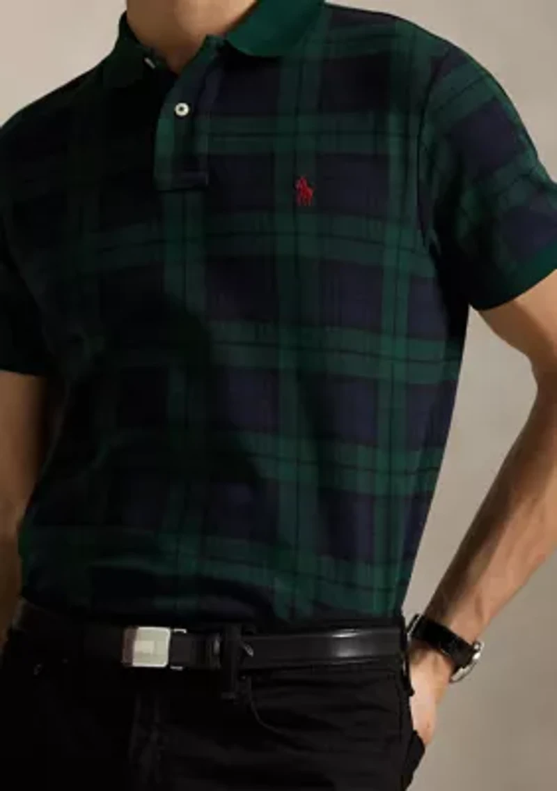 Custom Slim Plaid Jacquard Polo Shirt