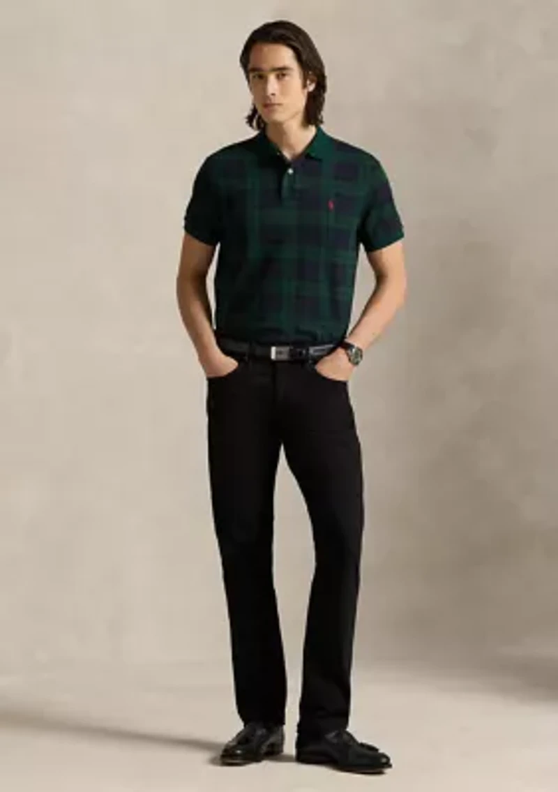 Custom Slim Plaid Jacquard Polo Shirt