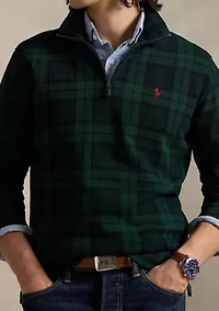 Men's Plaid Estate-Rib 1/4 Zip Pullover