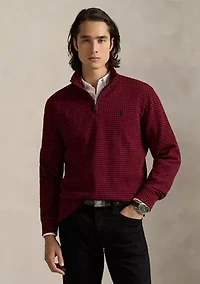 Men's Checked Estate-Rib Quarter-Zip Pullover