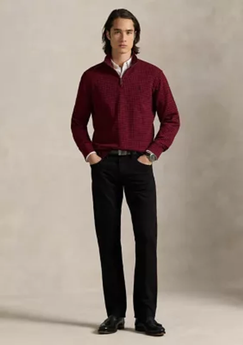 Men's Checked Estate-Rib Quarter-Zip Pullover