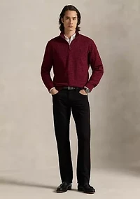 Men's Checked Estate-Rib Quarter-Zip Pullover