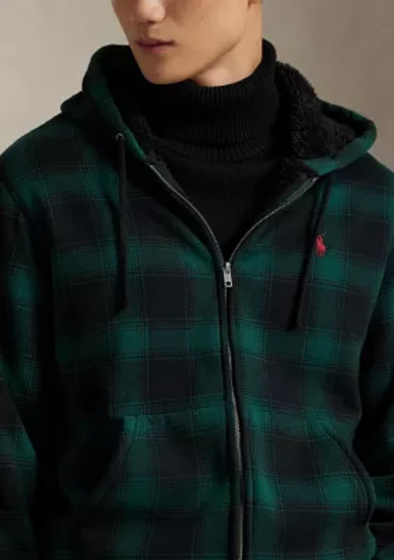 Plaid Fleece Full-Zip Hoodie