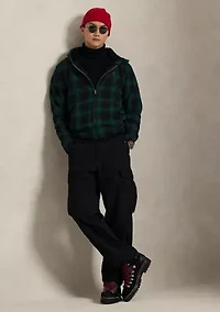 Plaid Fleece Full-Zip Hoodie