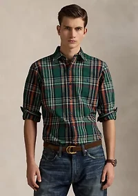 Classic Fit Plaid Oxford Shirt
