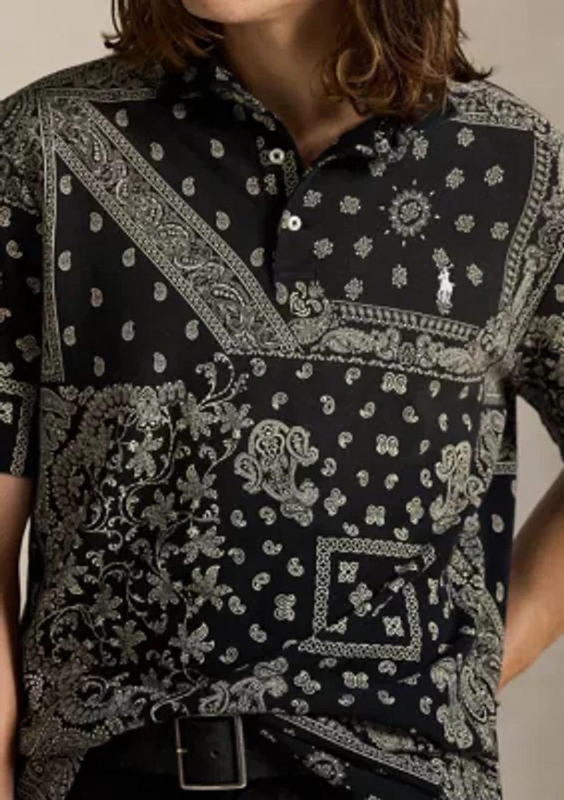 Classic Fit Bandanna Mesh Polo Shirt