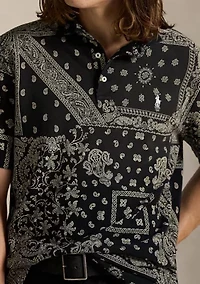 Classic Fit Bandanna Mesh Polo Shirt