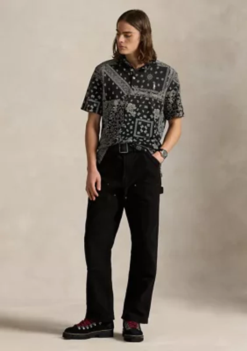 Classic Fit Bandanna Mesh Polo Shirt