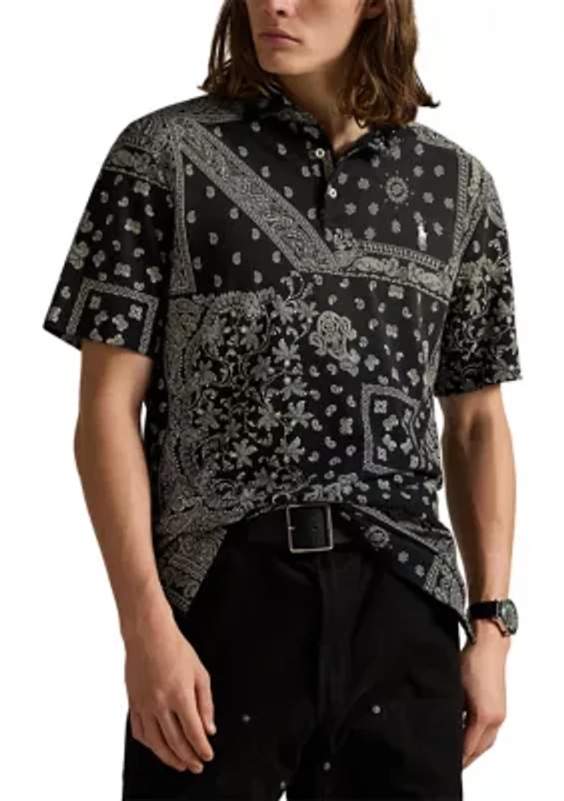 Classic Fit Bandanna Mesh Polo Shirt