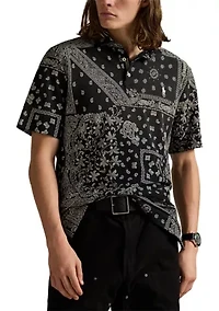 Classic Fit Bandanna Mesh Polo Shirt