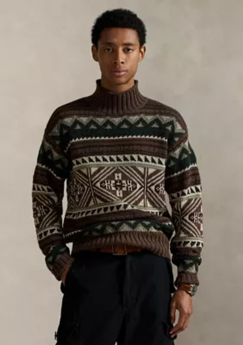 Geometric Cotton-Blend Sweater