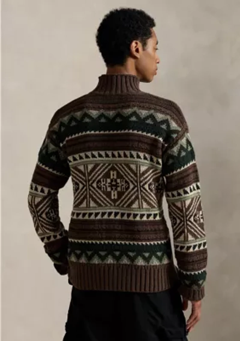 Geometric Cotton-Blend Sweater