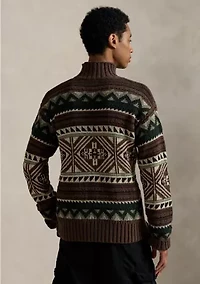 Geometric Cotton-Blend Sweater