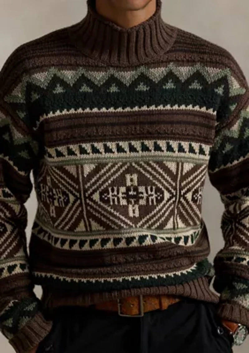 Geometric Cotton-Blend Sweater