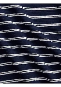 Men's Striped Pointelle-Ribbed Camp Shirt