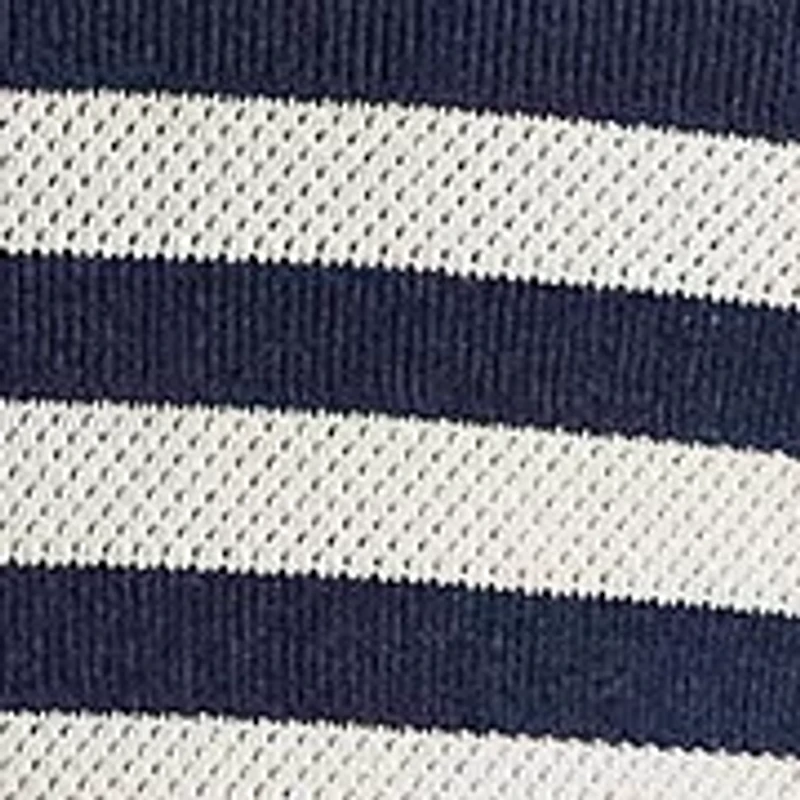 Striped Pointelle-Ribbed Polo Shirt