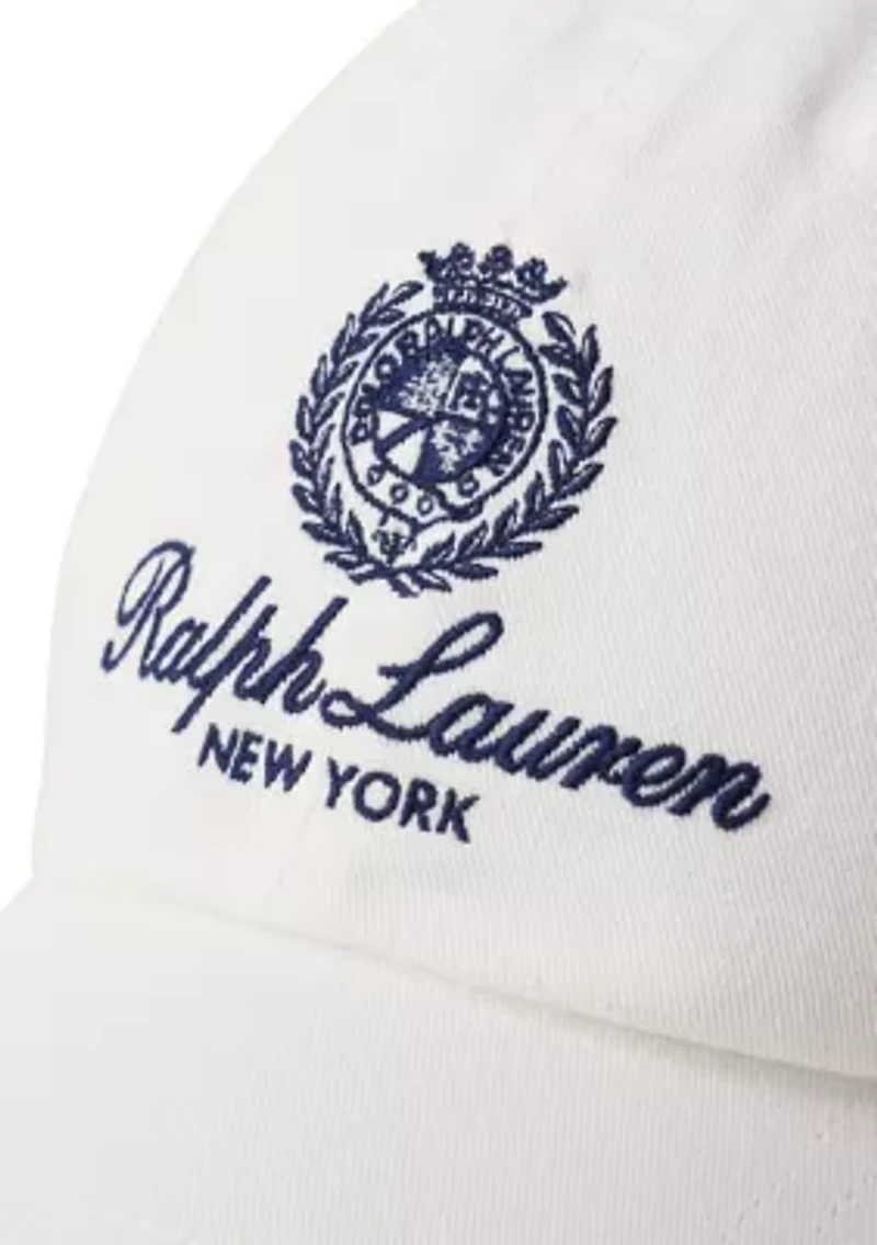 Crest-Embroidered Twill Ball Cap