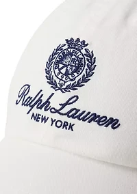 Crest-Embroidered Twill Ball Cap